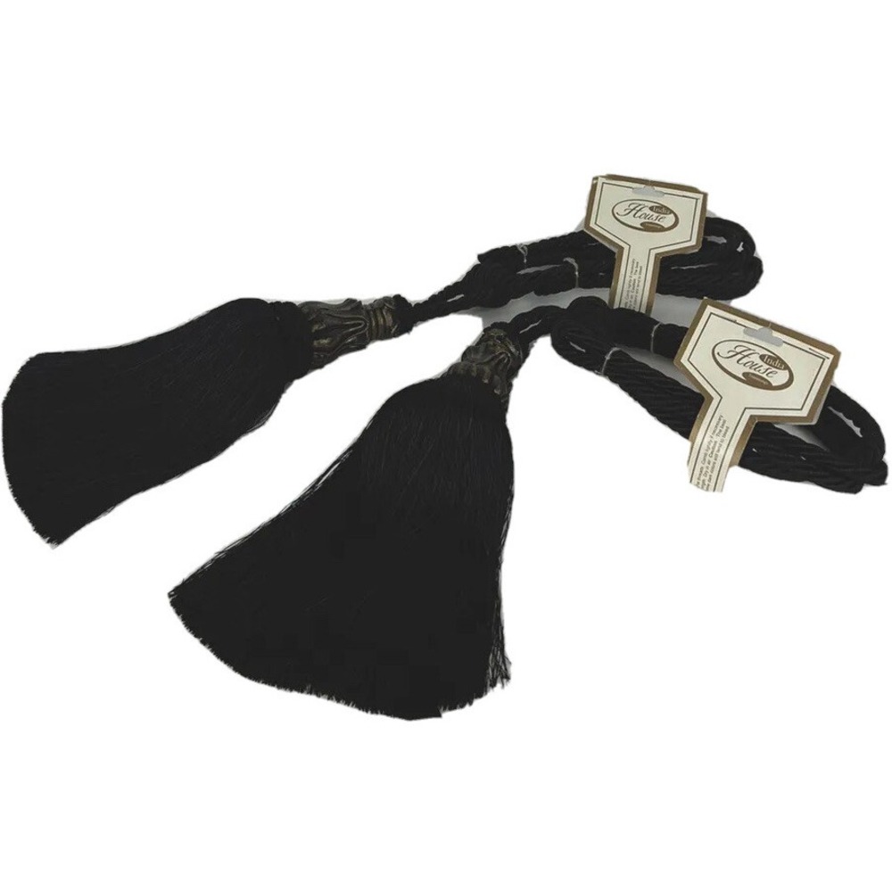 India house black curtain tie backs Tassels With Gold Metal Final